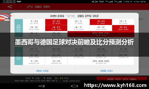 墨西哥与德国足球对决前瞻及比分预测分析